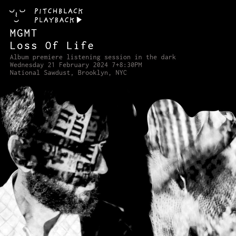 NEW YORK: MGMT 'Loss Of Life' album listening premiere in the dark @ National Sawdust, Brooklyn, NYC - Wednesday 21 February 2024