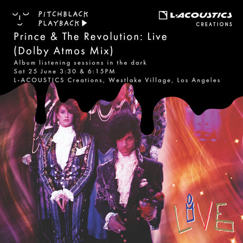 'Prince & The Revolution: Live' (Dolby Atmos Mix) album listening session in the dark @ L-ACOUSTICS Creations, Westlake Village, Los Angeles - Saturday 25 June 2022